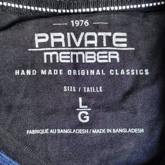 Private Member V-neck pullover men's size L blue with graphic design - Picture 4 of 8